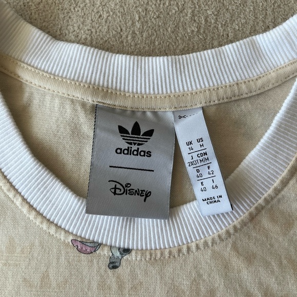 Adidas x Disney Stitch Cream Cropped Tee M Limited Edition - Picture 5 of 14